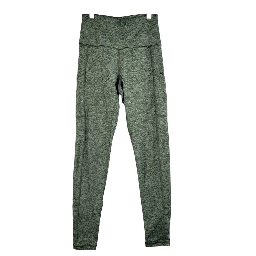 Aerie Chill Play Move Leggings Women Small Green Heathered High Waist Pockets